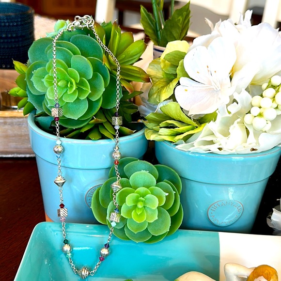 Brighton PRISM Multi color crystal beads Silver Necklace Bracelet Earrings RARE - Picture 12 of 14